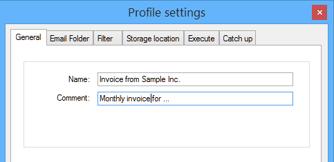 Profile - general settings